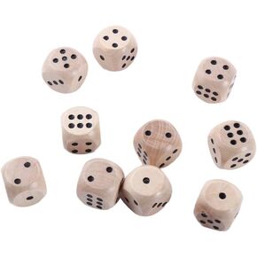 Leadigol 10pcs الزهر الخشبي ، زاوية مدورة 20 ملم زاوية 6 جوانب للبالغين