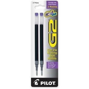 Pilot 77244 G2 G2 INK ROLLERBALL PEN ERBILL - 0.70 مم - أرجواني - 2 / حزمة