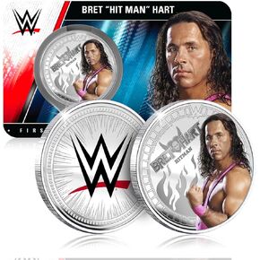 مجموعة مصارعة WWE الرسمية - Bret The Hitman Hart Silver Coin التذكاري