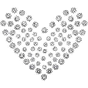 80 PCS Crystal Rhinestone Bicks ، 12 مم و 9.5 ملم.