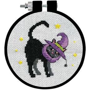 Design Works Crafts Inc. Black Cat Counted Cross Stitch Kit w/Hoop