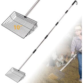 Hittopss Metal Chicken أنبوب الدجاج مغرفة ، 10 بوصات كبيرة الدجاج مغرفة مع مقبض من الفولاذ المقاوم للصدأ القابل للتعديل 24 "