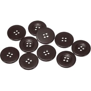 HARFINGTON 10pcs 20L Sewing Buttons 1/2"(12.5mm) Resin Round Flat 4-Hole Craft Replacement Buttons for Coats Sewing Clothing and DIY, Dark Red