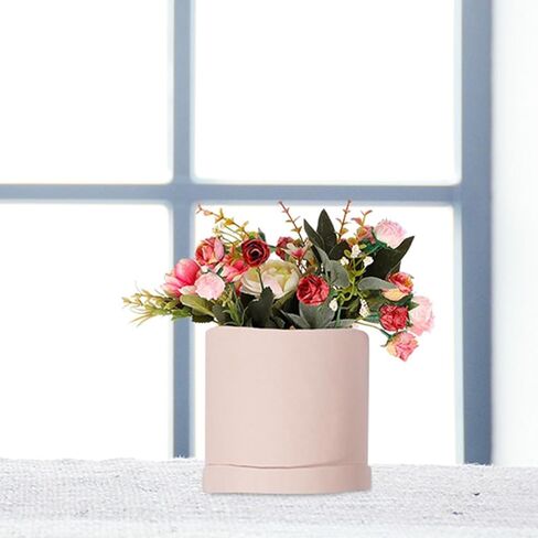 2pcs Pink Floral Arrangements Flower Box, Round Paperboard Boxes for Proposal, Wedding, Birthday, Gift Packaging, 5.51x5.51x5.11 Inches in Saudi Arabia
