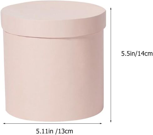2pcs Pink Floral Arrangements Flower Box, Round Paperboard Boxes for Proposal, Wedding, Birthday, Gift Packaging, 5.51x5.51x5.11 Inches in Saudi Arabia