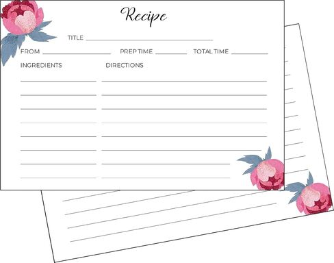 Heart & Berry Strawberry Recipe Cards - Set of 50 Thick Double-Sided Cards in Kuwait
