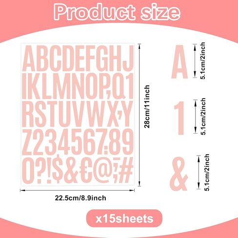 Letter Stickers 15 Sheets 750 PCS Alphabet Number Stickers 2 Inch Vinyl Self Adhesive Stick on Letters for Water Bottles Scrapbooking Cup Mailbox Crafts Bulletin Board Classroom Decor(Multicolor) in Saudi Arabia