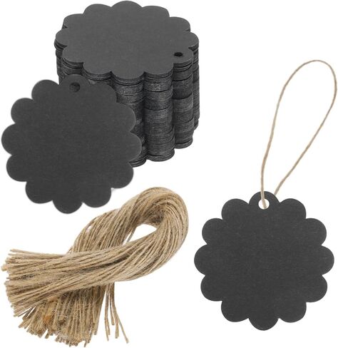 MECCANIXITY 100Pcs Kraft Paper Gift Tags with String,24x24 Inch Round Circle Paper Labels Brown Gift Bags Tag for Price Tags,Christmas Gifts, DIY Crafts, Wedding, Party Favors in Kuwait