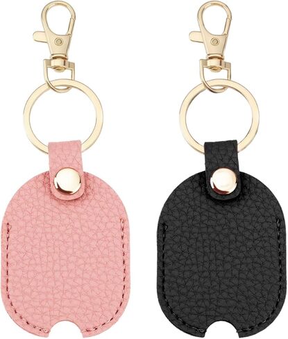 2Pcs Leather Car Key Sleeve Leather Key Holder Key Fod Protector Car Key Ring Replacement for Car and House Keys 7x4.5x5.51cm Pink in Kuwait