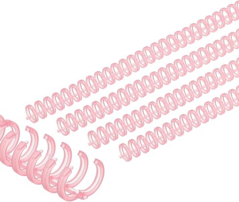 PATIKIL 12mm(1/2") Plastic Spiral Binding Coils, 25 Pcs Binding Spirals 85 Sheet Capacity 3:1 Pitch Binding Spirals for Binding Paper Sheets, Transparent Pink in Kuwait