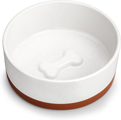 MALACASA Ceramic Dog Bowls Set with Wood Stand, 3.5 Cups Pet Bowls for Medium Dogs with Non-Slip Base, Large Puppies, Cats, Retrievers, ect.Pet Food & Water Basic Bowls Set, Weighted Glaze Matte.34 OZ in Kuwait