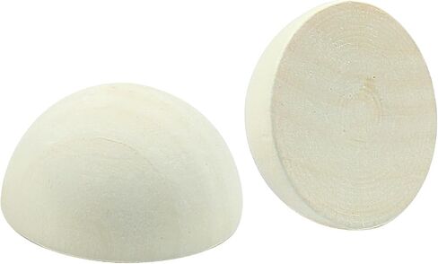 Hitefu 200pcs Mini Half Wooden Beads, Unfinished Round Split Half Wood Balls Bulk for Craft Paint DIY Christmas Ornament Projects, 1/2 Inch Natural Wood Color Half Sphere Ornaments (12mm) in Saudi Arabia