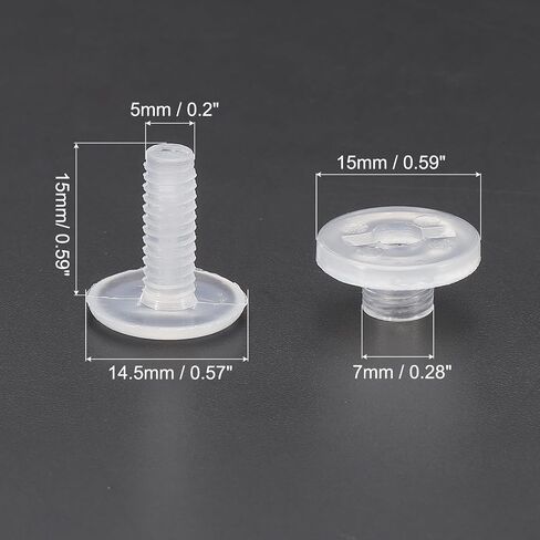 PATIKIL 10mm Chicago Screws, 20 Sets Plastic Chicago Screw Binding Post Screw Rivets Post for Leather Belt Scrapbook Photo Albums, Clear in Kuwait