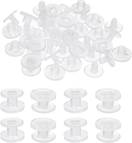 PATIKIL 10mm Chicago Screws, 20 Sets Plastic Chicago Screw Binding Post Screw Rivets Post for Leather Belt Scrapbook Photo Albums, Clear in Kuwait