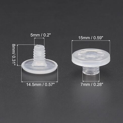 PATIKIL 10mm Chicago Screws, 20 Sets Plastic Chicago Screw Binding Post Screw Rivets Post for Leather Belt Scrapbook Photo Albums, Clear in Kuwait