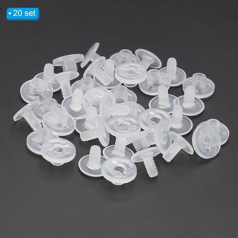 PATIKIL 10mm Chicago Screws, 20 Sets Plastic Chicago Screw Binding Post Screw Rivets Post for Leather Belt Scrapbook Photo Albums, Clear in Kuwait