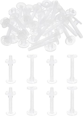 PATIKIL 10mm Chicago Screws, 20 Sets Plastic Chicago Screw Binding Post Screw Rivets Post for Leather Belt Scrapbook Photo Albums, Clear in Kuwait