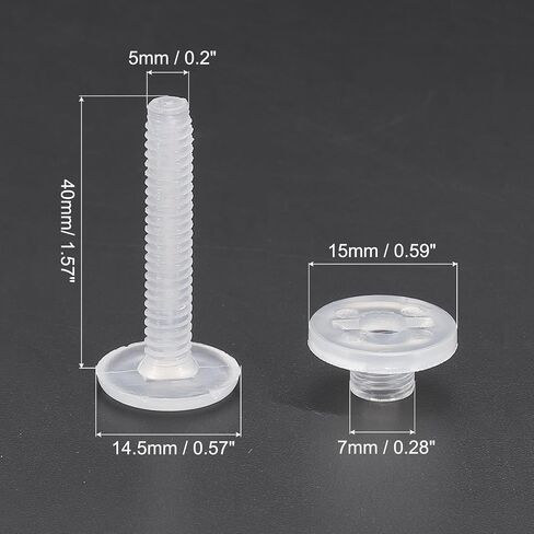 PATIKIL 10mm Chicago Screws, 20 Sets Plastic Chicago Screw Binding Post Screw Rivets Post for Leather Belt Scrapbook Photo Albums, Clear in Kuwait