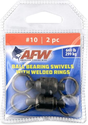 American Fishing Wire Black Ball Bearing Swivels (2 Pieces), Size 9, 530 Pound Test in Kuwait