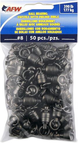 American Fishing Wire Black Ball Bearing Swivels (2 Pieces), Size 9, 530 Pound Test in Kuwait