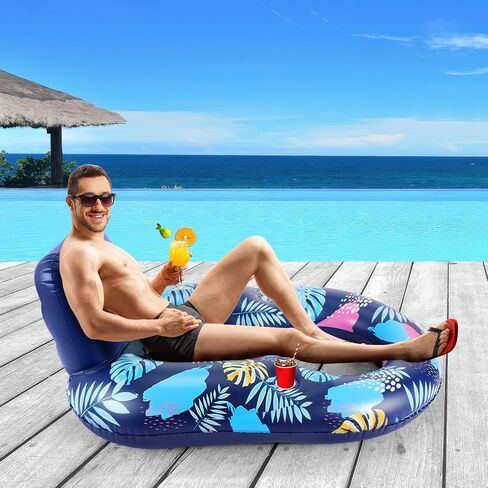 MoKo Inflatable Pool Float Pool Lounger Float for Adults River Floating Sofa Backrest Inflatable Lounge Inflatable Floating Chair in Saudi Arabia