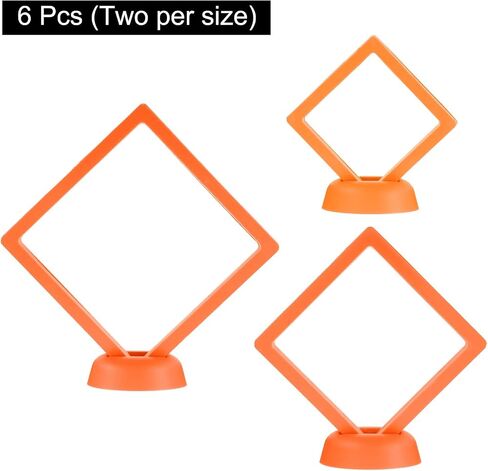 uxcell 6Pcs Floating Frame Display Case 3 Sizes Square 3D Floating Frame Display with Base for Jewelry Shells Medals Stamps Gems, Sapphire Blue in Saudi Arabia