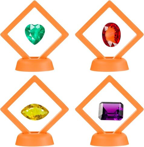 uxcell 6Pcs Floating Frame Display Case 3 Sizes Square 3D Floating Frame Display with Base for Jewelry Shells Medals Stamps Gems, Sapphire Blue in Saudi Arabia
