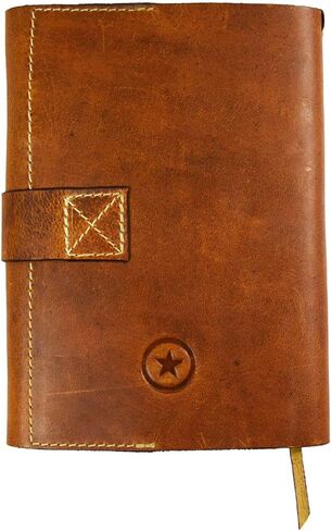 Leather Journal Notebally Track-Traveler's Notebook 200 صفحة 7.5 × 5.5 بواسطة Aaron Leather Goots (7.5 × 5.5 ، Cognac) in Kuwait