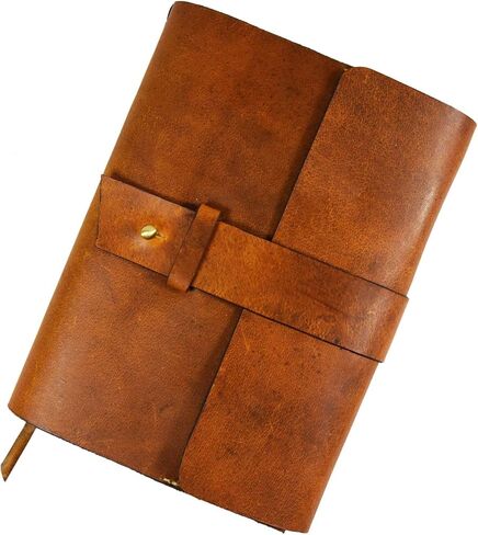 Leather Journal Notebally Track-Traveler's Notebook 200 صفحة 7.5 × 5.5 بواسطة Aaron Leather Goots (7.5 × 5.5 ، Cognac) in Kuwait