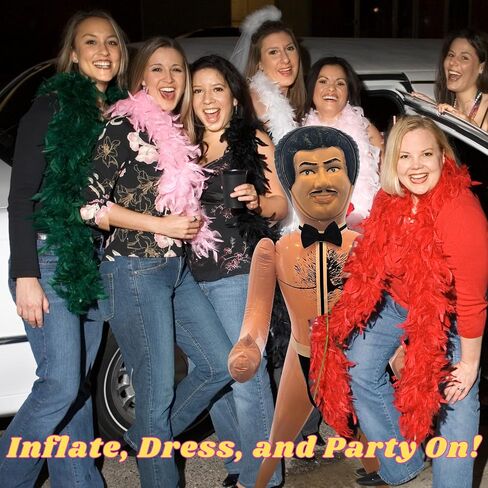 Merrimix - Fernando Male Inflatable Blow Up Doll with Chippendale Costume, Gag Gifts for Men, Bachelor Party Favors and Decorations Accessories, Funny Bachelorette in Kuwait