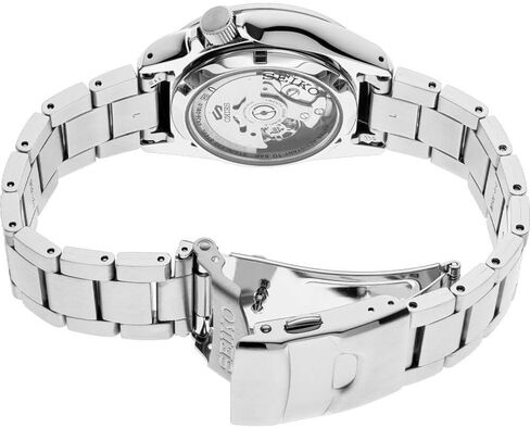 ساعة سيكو SRPG27 Seiko 5 للرجال رياضية لون فضي 39.4 مم ستانلس ستيل, لون فضي وأسود, أسورة in Kuwait