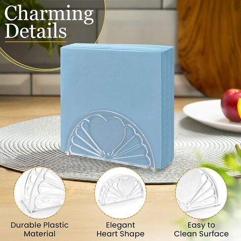 5.75 Inch Clear Plastic Napkin Holder - 24 Pieces (Fan Design) in Saudi Arabia