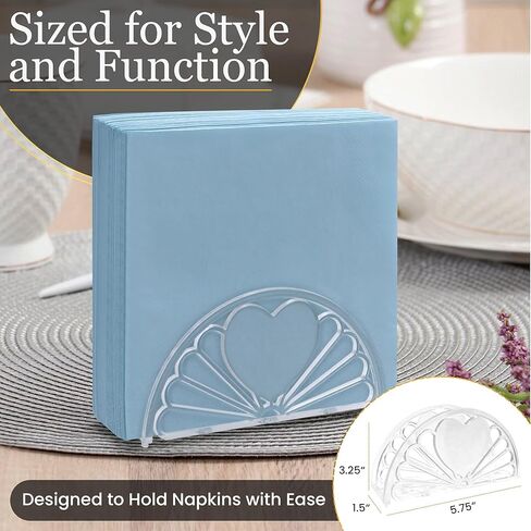 5.75 Inch Clear Plastic Napkin Holder - 24 Pieces (Fan Design) in Saudi Arabia
