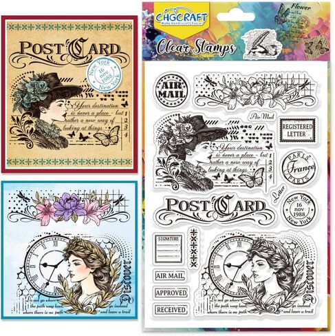 CHGCRAFT Stains Grunge Background Clear Stamps Wall Tile Stain Transparent Stamps Silicone Clear Stamp Seals for DIY Scrapbooking Photo Album Decoration, 4.3x6.3inch in Kuwait