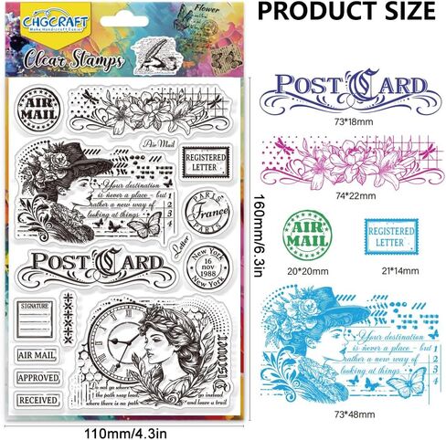 CHGCRAFT Stains Grunge Background Clear Stamps Wall Tile Stain Transparent Stamps Silicone Clear Stamp Seals for DIY Scrapbooking Photo Album Decoration, 4.3x6.3inch in Kuwait