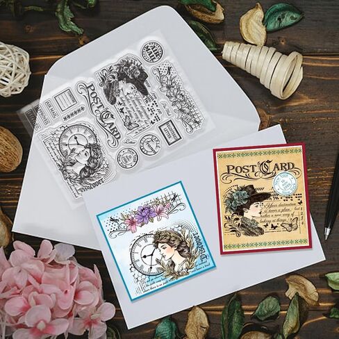 CHGCRAFT Stains Grunge Background Clear Stamps Wall Tile Stain Transparent Stamps Silicone Clear Stamp Seals for DIY Scrapbooking Photo Album Decoration, 4.3x6.3inch in Kuwait