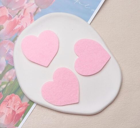 50 Pcs Felt Heart Cutout for Valentine’s Day Large 5 CM Cute Heart Embellishments for Wedding Decoration Scrapbooking Sewing Crafting Project (Pink) in Saudi Arabia