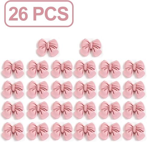 26pcs سحر الوحل Bow Flatback راتنجات السحر اللطيف القوس لحالات الهاتف ، وإطارات الصور ، وصناديق المجوهرات ، وصناديق القرطاسية ، و Scrapbooking DIY (ملونة) in Kuwait