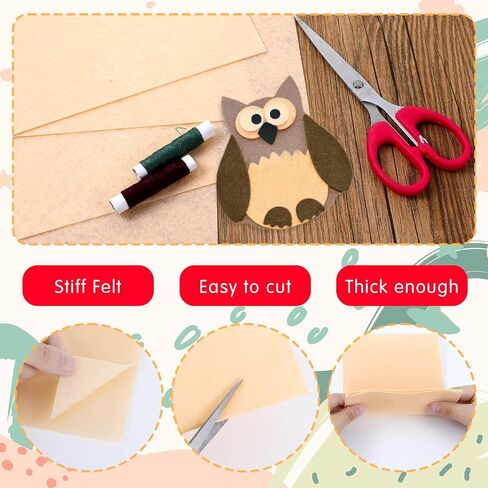 Stiff Felt Sheets, 8"x 12" Felt Sheets for Crafts, 15Pcs White Felt Fabric Sheets Adhesive Felt Sheet 0.1mm Thin Felt Fabric for Halloween Christmas DIY Sewing Projects(White) in Saudi Arabia