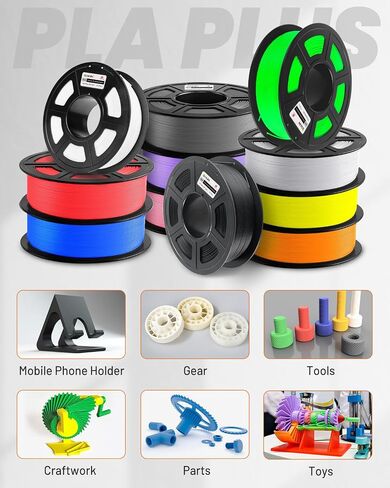 خيوط طابعة ثلاثية الأبعاد PLA Plus، COLIDO PLA + خيوط 1.75 مم PLA+ خيوط طابعة PLA PRO محسنة، بكرة 1 كجم (2.2 رطل)، دقة الأبعاد +/- 0.02 مم، تناسب معظم طابعات FDM (رمادي، عبوة واحدة) in Kuwait