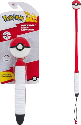 Pokemon Poke Ball Telescopic Fetch Launcher for Pets - Portable Launcher with Strap Plus 2.5-Inch Rubber Ball in Saudi Arabia