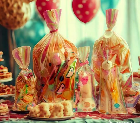 Cellophane Treat Bags with Twist Ties 50 Pack Plastic Pet Birthday Party Favor Supplies for Dog Cat Treats Candy Small Gifts DIY Craft Food Storage Packaging (3.9x10 inch) in Kuwait