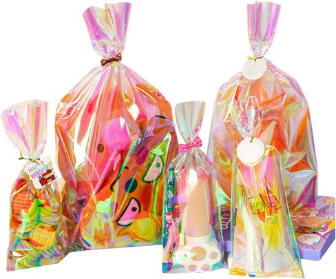 Cellophane Treat Bags with Twist Ties 50 Pack Plastic Pet Birthday Party Favor Supplies for Dog Cat Treats Candy Small Gifts DIY Craft Food Storage Packaging (3.9x10 inch) in Kuwait