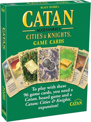 CATAN Cities & Knights Card Accessory (6th Edition) Complete Replacement Set with 36 Commodity Cards & 54 Progress Cards, Made Studio in Kuwait