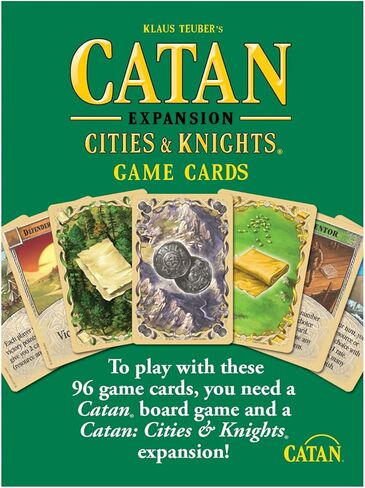 CATAN Cities & Knights Card Accessory (6th Edition) Complete Replacement Set with 36 Commodity Cards & 54 Progress Cards, Made Studio in Kuwait