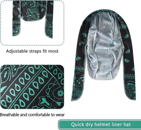 DOCILA 4 Pcs Do Rags Skull Caps for Men Fashion Sweat Wicking Helmet Liner Beanie Breathable Motorcycle Cycling Sports Cap in Kuwait
