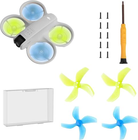 Drone Colorful Propellers for DJI Neo Low Noise Propellers Light Weight Durable Propeller Wing Blades for DJI Neo Accessories Quick Replacement Spare Parts 4pcs (Blue) in Kuwait
