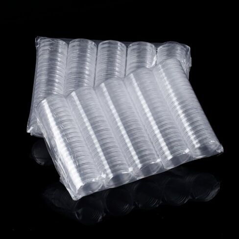 50pcs Clear Plastic Coin Capsules, Silver Dollar Coin Holder, 35mm Silver Coin Storage, Coin Holders for Collectors,Silver Bar,Half Dollar Coin Holders (35mm-50pcs) in Kuwait
