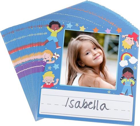 علامات اسم Patikil ، 36 جهاز كمبيوتر ملصقات اسم الفصل الدراسي لوحات ملصق ذاتي اللصق مع صور لمكتب الحافلة خزانة ، 6 ألوان in Kuwait