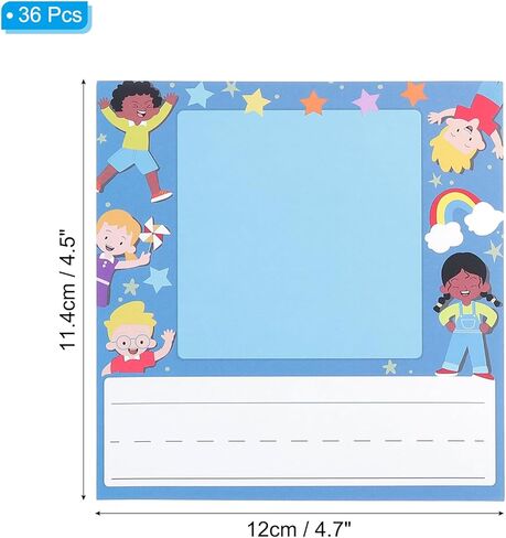 علامات اسم Patikil ، 36 جهاز كمبيوتر ملصقات اسم الفصل الدراسي لوحات ملصق ذاتي اللصق مع صور لمكتب الحافلة خزانة ، 6 ألوان in Kuwait